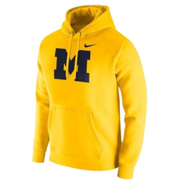 NIKE Men's Michigan Wolverines Therma Hoodie Size L In Yellow - Picture 1 of 10